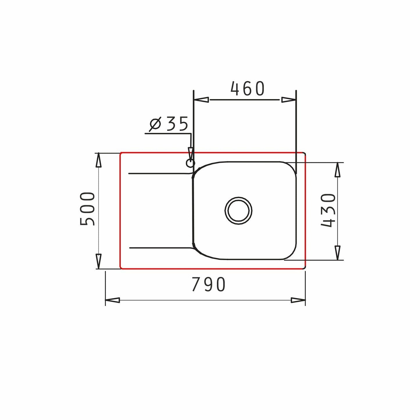 Chiuveta soft compozit Pyramis MAGNIFICA 79x50cm cuva dreapta - EpicHome