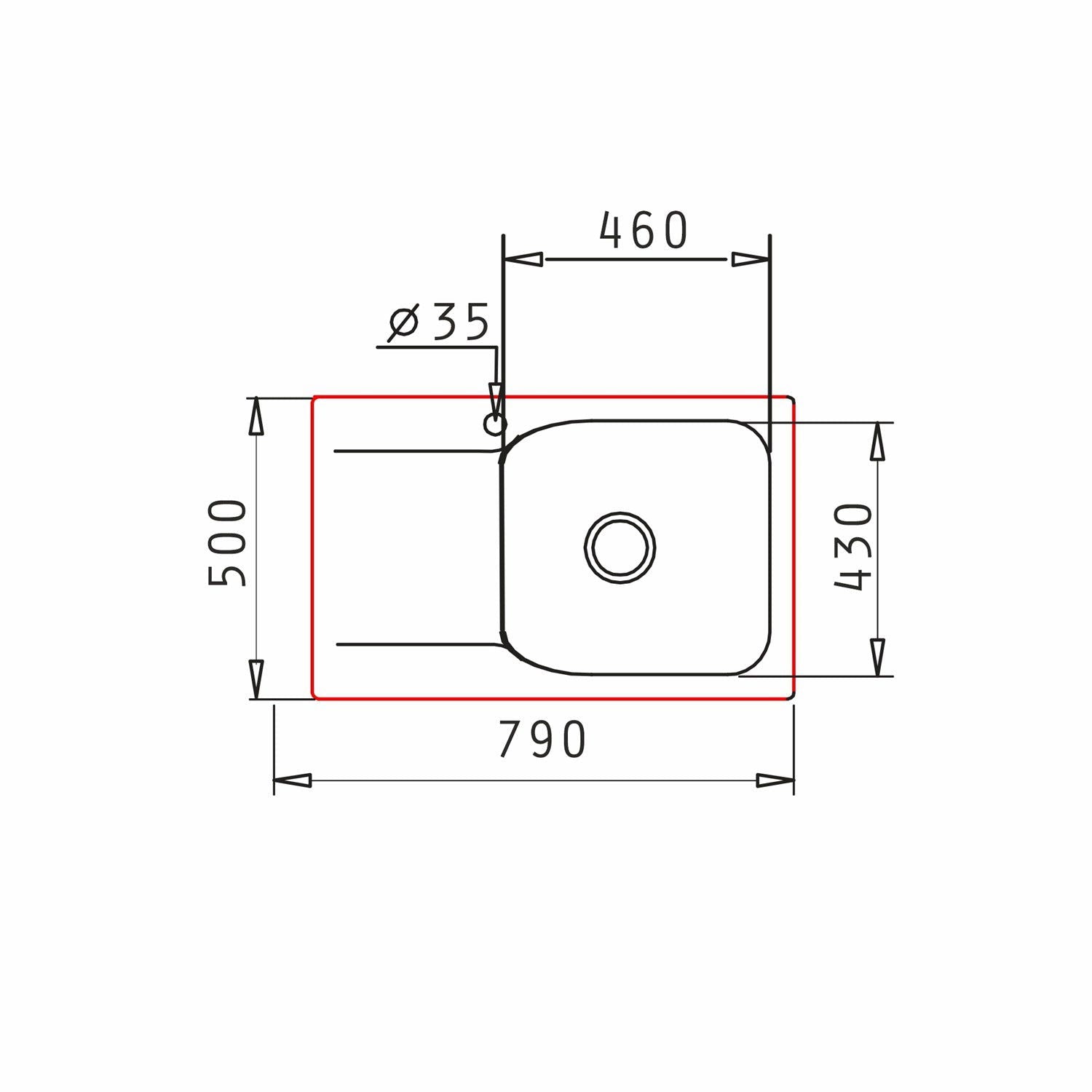 Chiuveta soft compozit Pyramis MAGNIFICA 79x50cm cuva dreapta - EpicHome