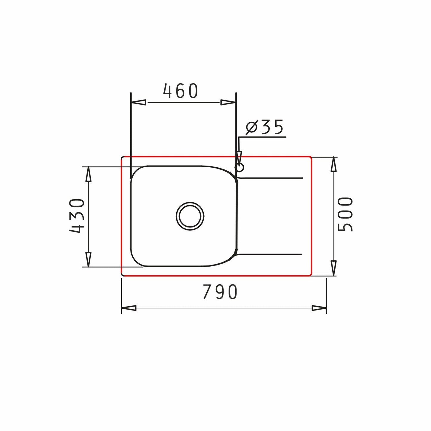 Chiuveta soft compozit Pyramis MAGNIFICA 79x50cm cuva stanga - EpicHome