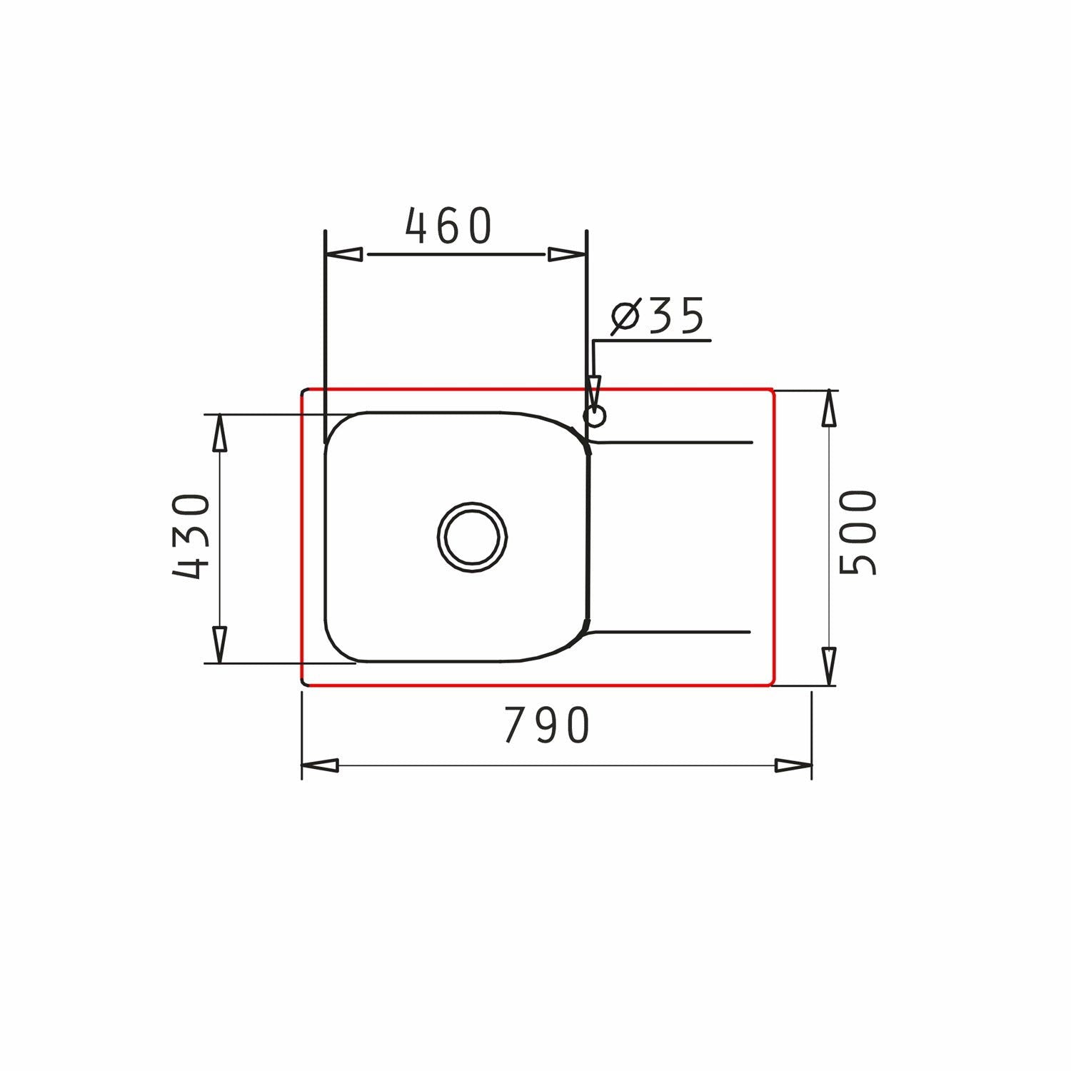 Chiuveta soft compozit Pyramis MAGNIFICA 79x50cm cuva stanga - EpicHome