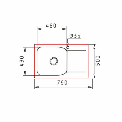 Chiuveta soft compozit Pyramis MAGNIFICA 79x50cm cuva stanga - EpicHome
