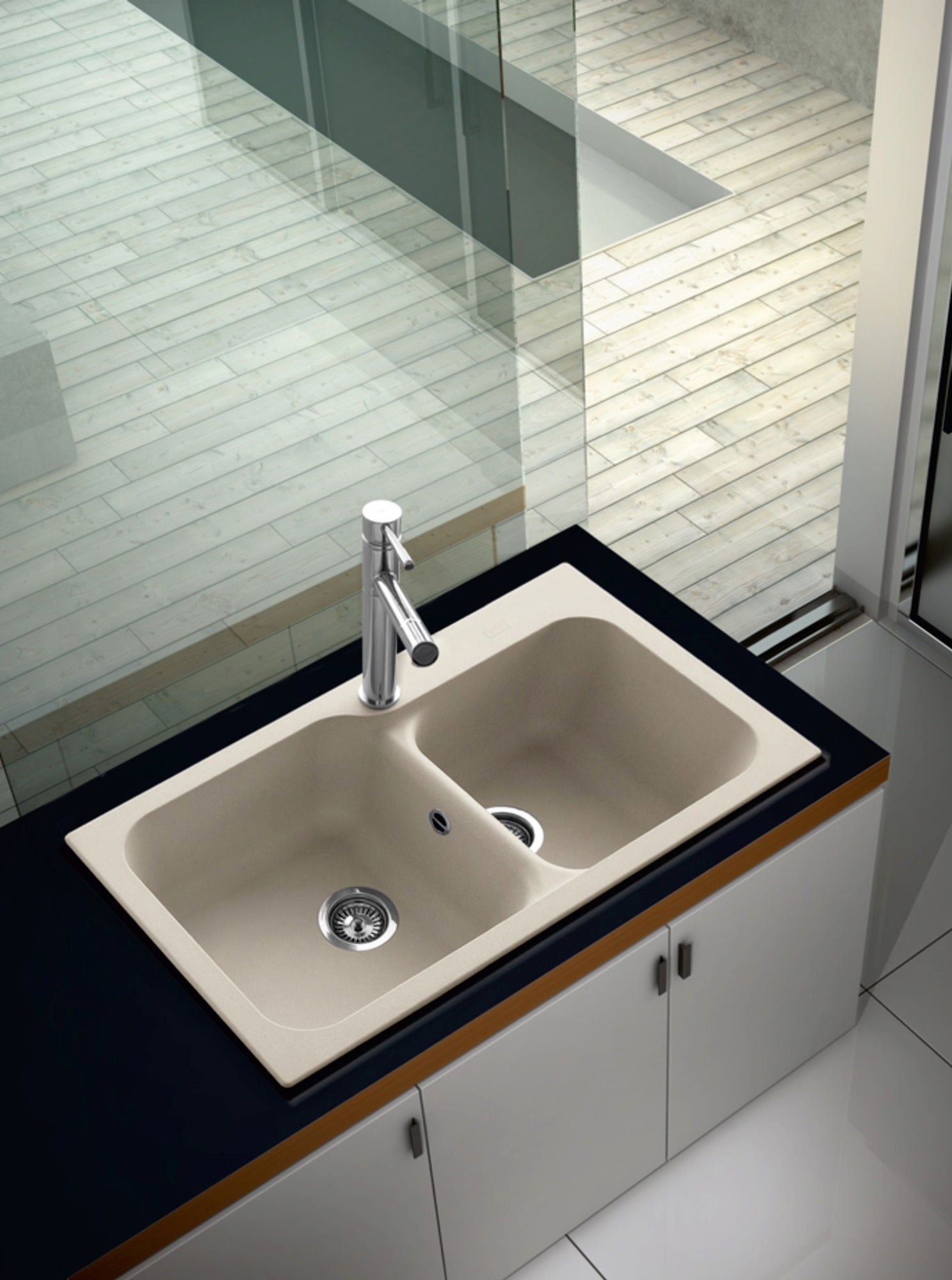 Chiuveta soft compozit Pyramis TWIN Durothek 83x50cm - EpicHome.ro