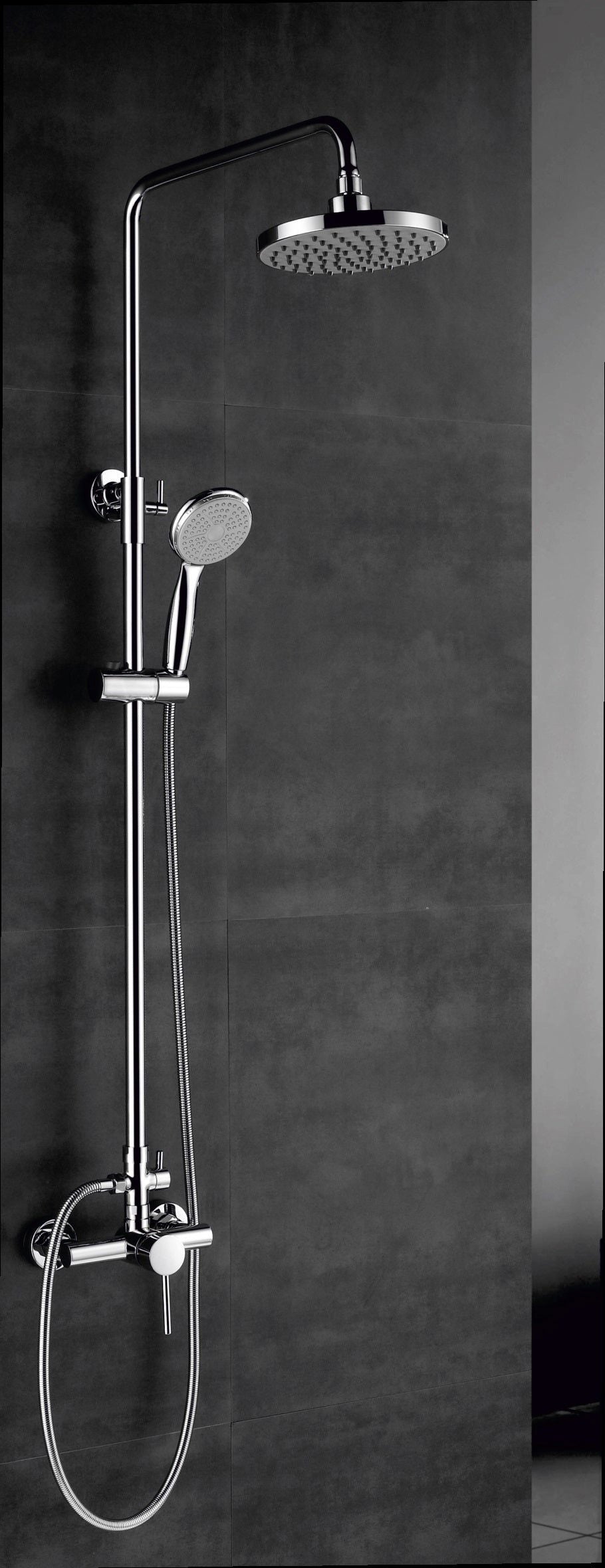 Coloana de dus Pyramis ROTA PLUS, canula rotunda, para de dus cu sistem anticalcar, finisaj cromat - EpicHome.ro