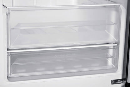 Combina frigorifica Pyramis FSK200 Black Glass, total NO FROST, clasa F, capacitate totala 347 litri - EpicHome.ro