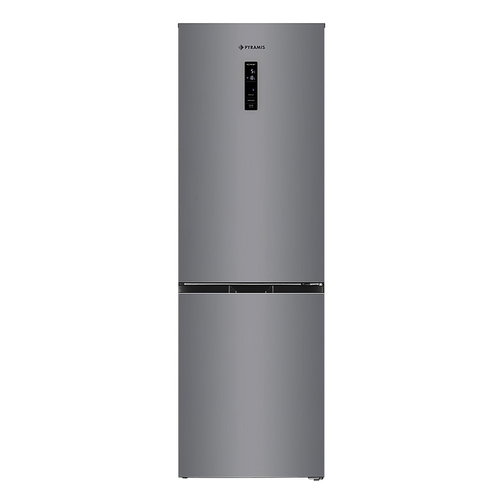 Combina frigorifica Pyramis FSO 185 Inox, Inverter, total NO FROST, clasa E, capacitate totala 323 litri - EpicHome.ro