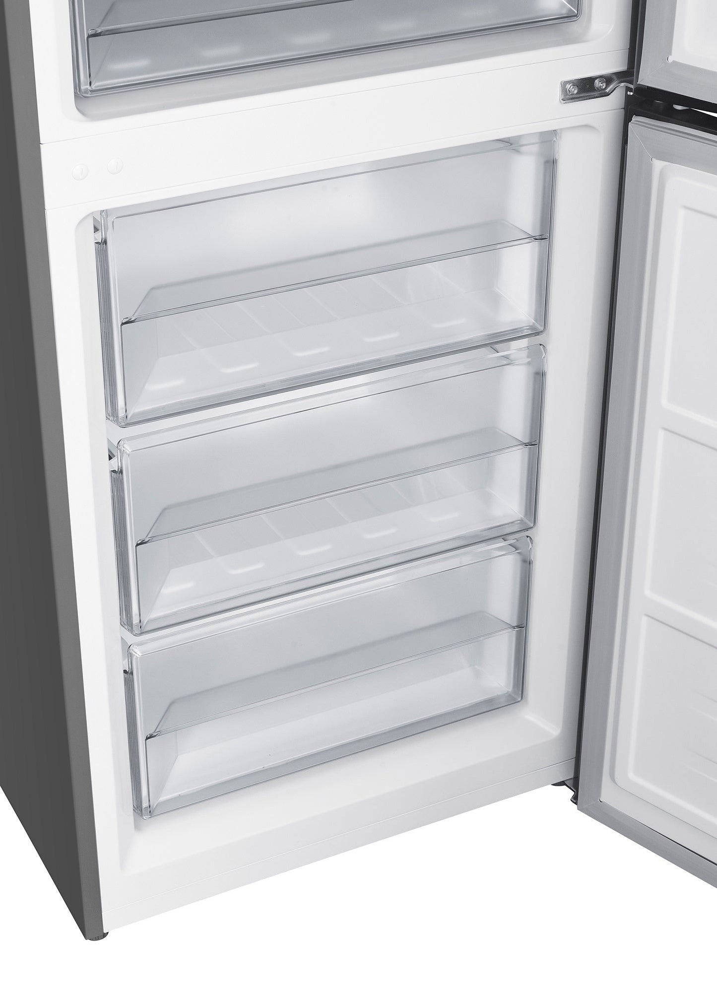 Combina frigorifica Pyramis FSO 185 Inox, Inverter, total NO FROST, clasa E, capacitate totala 323 litri - EpicHome.ro