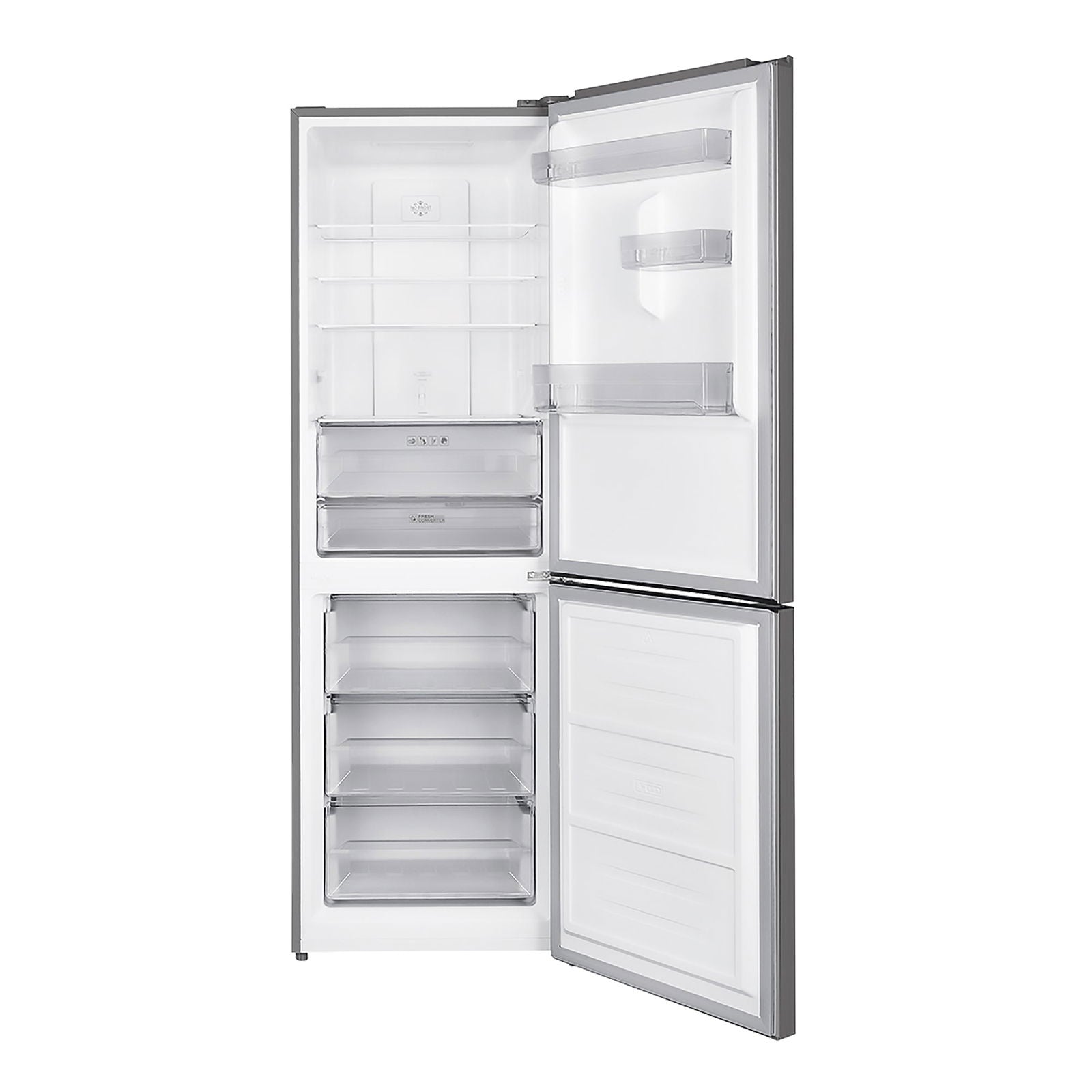 Combina frigorifica Pyramis FSO 185 Inox, Inverter, total NO FROST, clasa E, capacitate totala 323 litri - EpicHome.ro