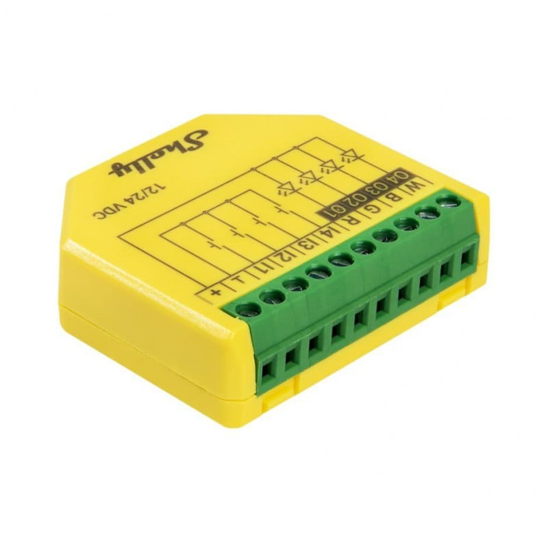 Controller benzi LED Shelly Plus RGBW PM 12/24V (WiFi) - EpicHome