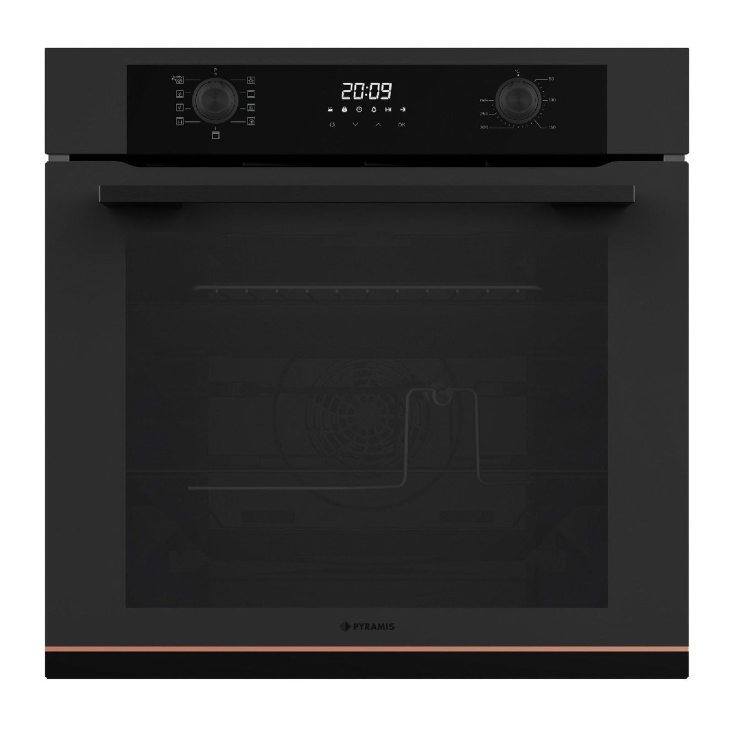 Cuptor electric Pyramis 60IN 2080 Copper Line Black Glass Matt - EpicHome