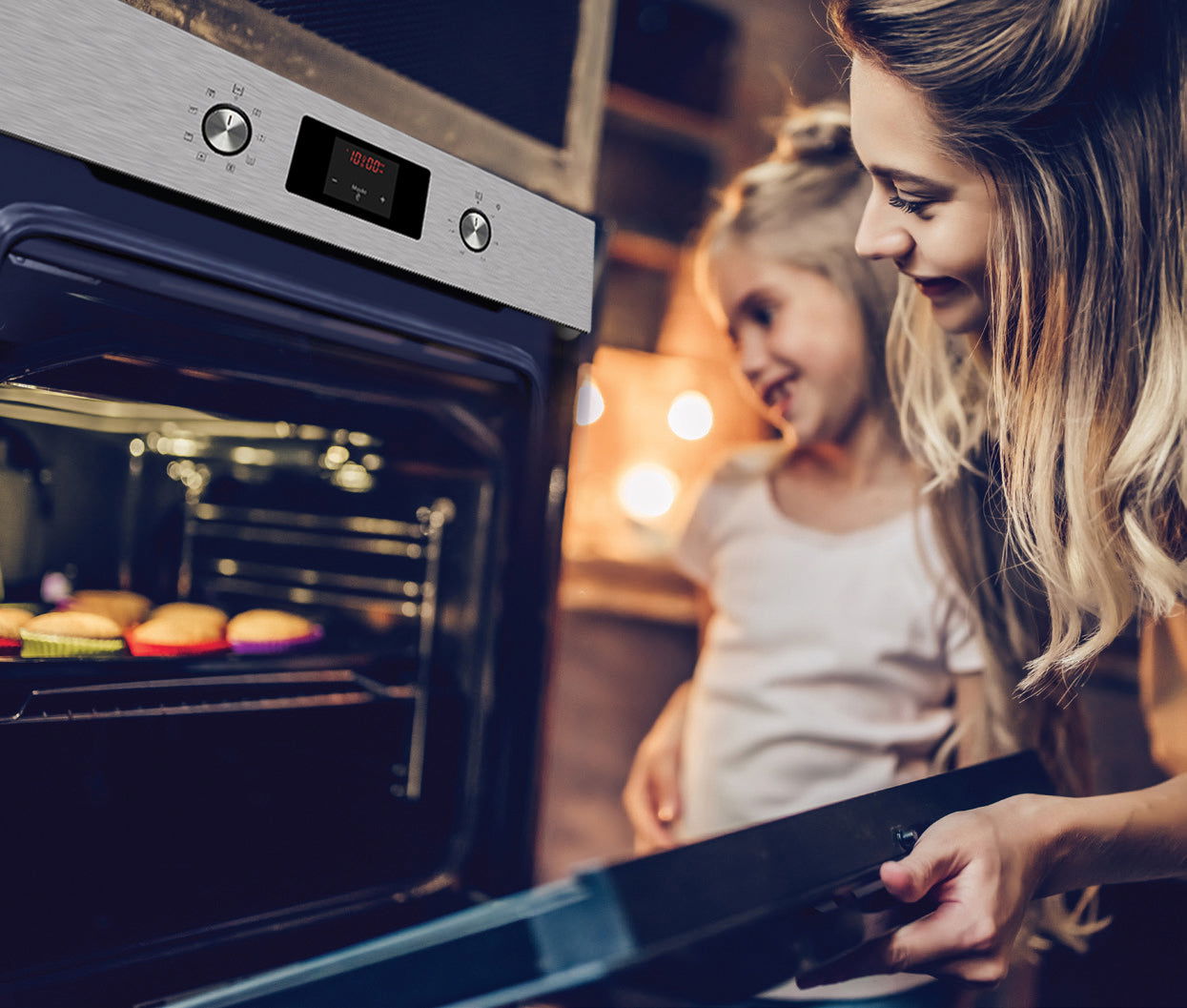 Cuptor electric Pyramis 60IN 80222 Inox, 8 functii, clasa A, 69 litri, timer electronic, butoane retractabile - EpicHome.ro