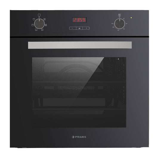 Cuptor electric Pyramis 60IN 8060 Black Glass, 6 functii, clasa A, 64 litri, timer electronic, butoane rotative - EpicHome.ro