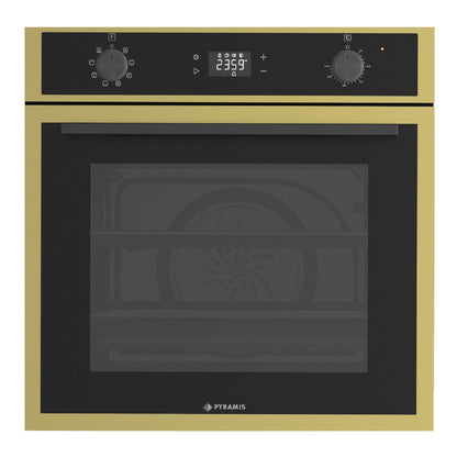 Cuptor electric Pyramis 60IN 8080 PVD, 8 functii, clasa A, 64 litri, AirFry, Rotisor, SelfClean+, Soft Close, butoane retractabile - EpicHome.ro