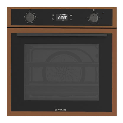 Cuptor electric Pyramis 60IN 8080 PVD, 8 functii, clasa A, 64 litri, AirFry, Rotisor, SelfClean+, Soft Close, butoane retractabile - EpicHome.ro