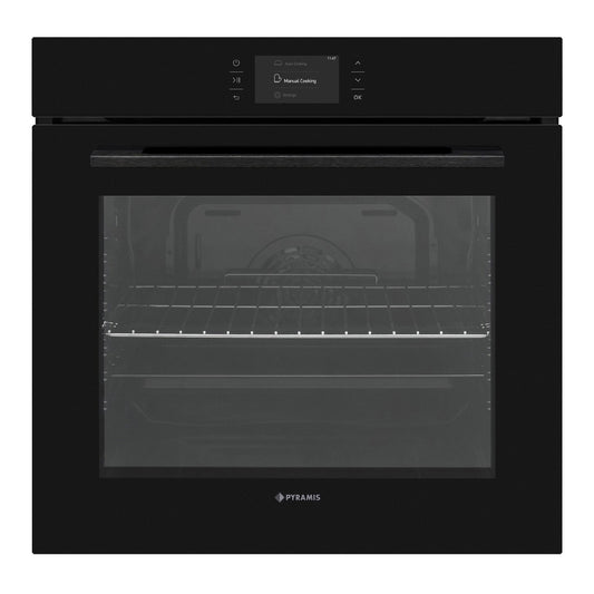 Cuptor electric Pyramis 6OIN BO105V Full Black Glass, 9 functii, moduri automate de gatit, clasa A, 78 litri, Touch control - EpicHome.ro