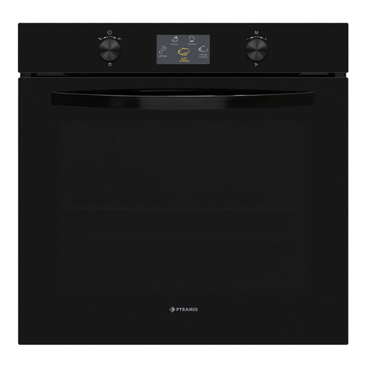 Cuptor electric Pyramis 6OIN BO112V Full Black Glass, 9 functii, moduri automate de gatit, clasa A, 78 litri, Touch control - EpicHome.ro