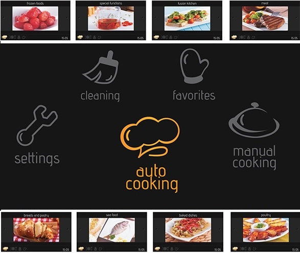 Cuptor electric Pyramis 6OIN BO112V Full Black Glass, 9 functii, moduri automate de gatit, clasa A, 78 litri, Touch control - EpicHome.ro