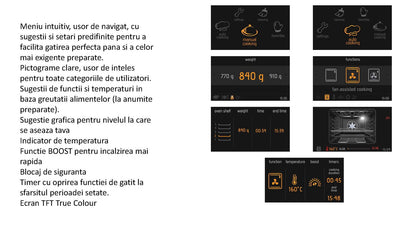 Cuptor electric Pyramis 6OIN BO112V Full Black Glass, 9 functii, moduri automate de gatit, clasa A, 78 litri, Touch control - EpicHome.ro