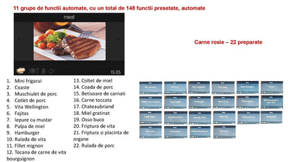 Cuptor electric Pyramis 6OIN BO112V Full Black Glass, 9 functii, moduri automate de gatit, clasa A, 78 litri, Touch control - EpicHome.ro