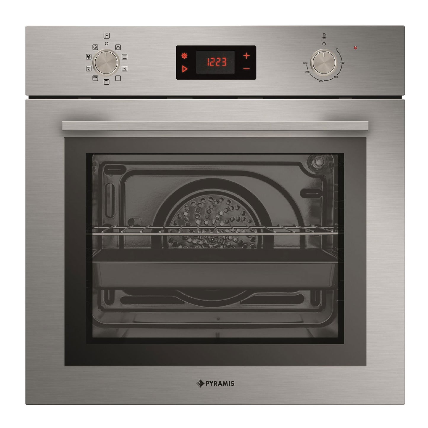 Cuptor electric Pyramis 731065 PKLED, 9 functii, clasa A, 73 litri, Soft Close, timer electronic, butoane retractabile - EpicHome.ro