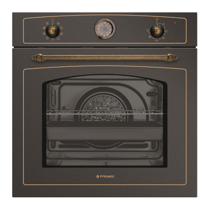 Cuptor electric Pyramis 733070 Rustic, 9 functii, clasa A, 73 litri, Soft Close, butoane rotative antichizate - EpicHome.ro
