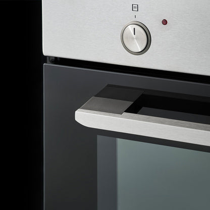 Cuptor electric Pyramis PO78021008PIX Black Glass si Inox, 8 functii, clasa A, 78 litri, timer mecanic, butoane retractabile - EpicHome.ro