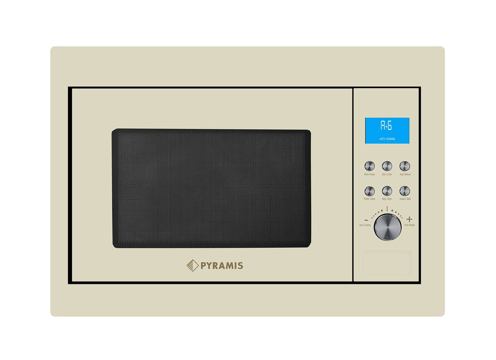 Cuptor microunde incorporabil Pyramis 30UG Beige, 30 litri, 1000 W, 8 func?ii automate, 594x457x398mm - EpicHome.ro