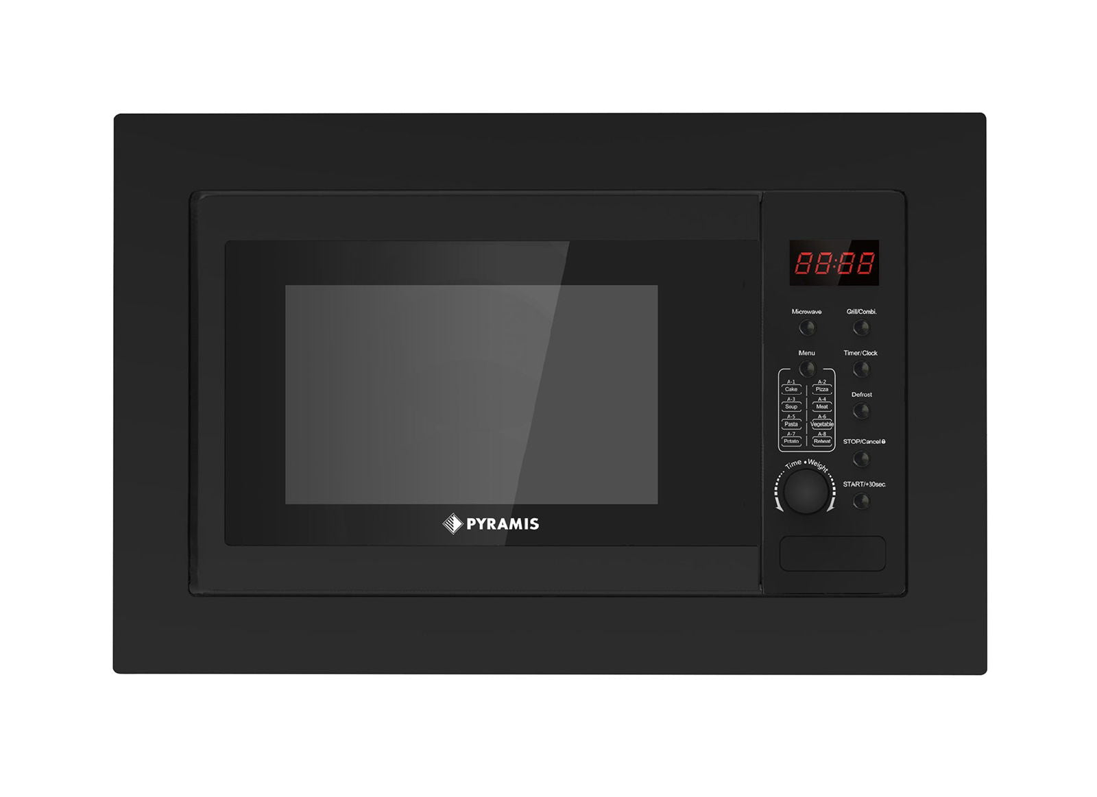 Cuptor microunde incorporabil Pyramis 30UG Black, 28 litri, 900 W, 8 func?ii automate, 595x381x355mm - EpicHome.ro