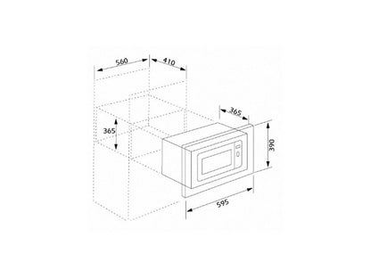 Cuptor microunde incorporabil Pyramis 30 Inox, 23 litri, 900 W, 8 func?ii automate, 595x390x395mm - EpicHome.ro