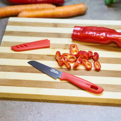 Cutit  Cu Teaca  9.5 Cm, Rosu - EpicHome