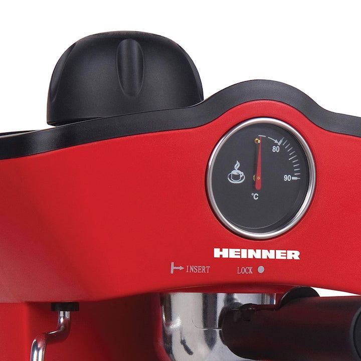Espressor manual Heinner Retro Effect HEM-200RD, 800W, 3.5 bar, filtru inox, 250 ml, Rosu - EpicHome