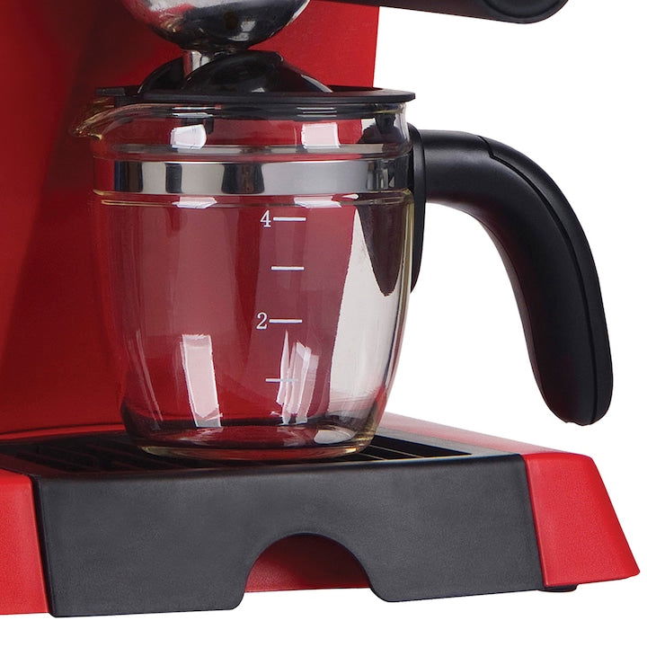 Espressor manual Heinner Retro Effect HEM-200RD, 800W, 3.5 bar, filtru inox, 250 ml, Rosu - EpicHome