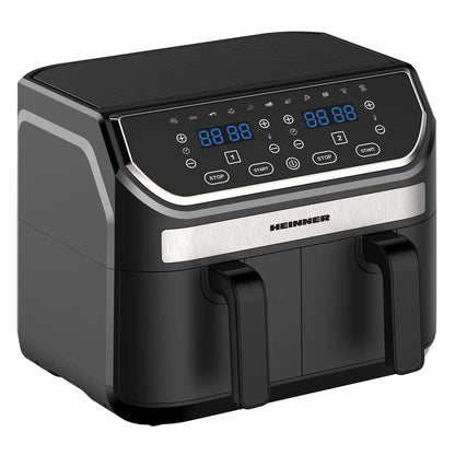 Friteuza dubla cu aer cald Heinner Double Master HAF-KDB1700BK, 8.5L, 1700W, doua cosuri detasabile antiaderente - EpicHome