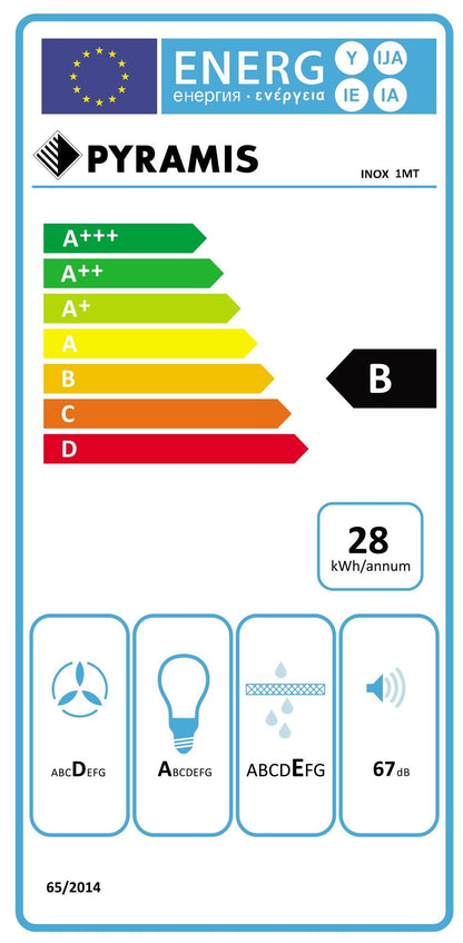 Hota decor Pyramis ATD1 Inox, 1 motor, butoane pivotante, 335m³h, 60cm - EpicHome.ro