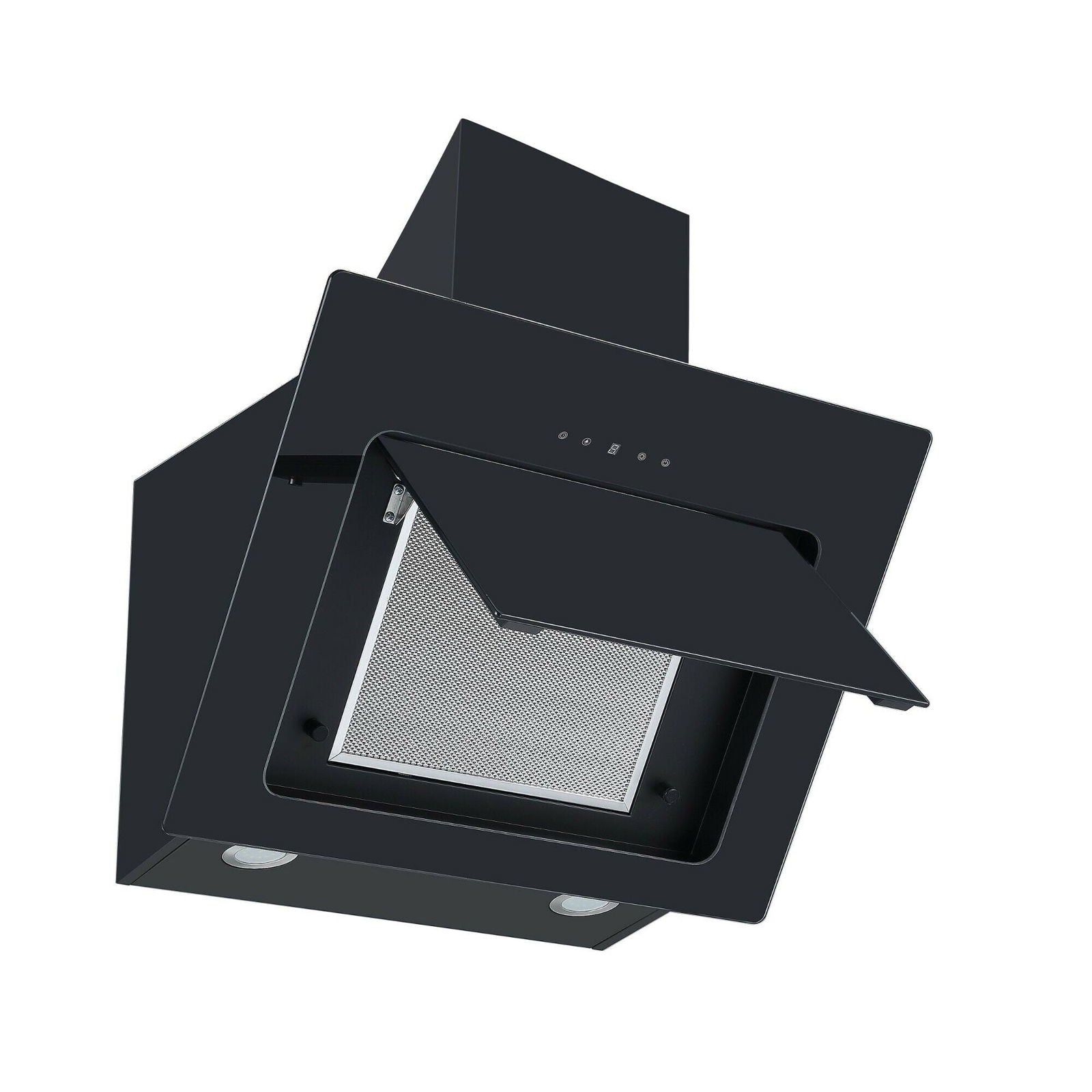 Hota decor Pyramis MAGIC Black Glass, 1 motor turbo, Touch control, 625m³h - EpicHome.ro