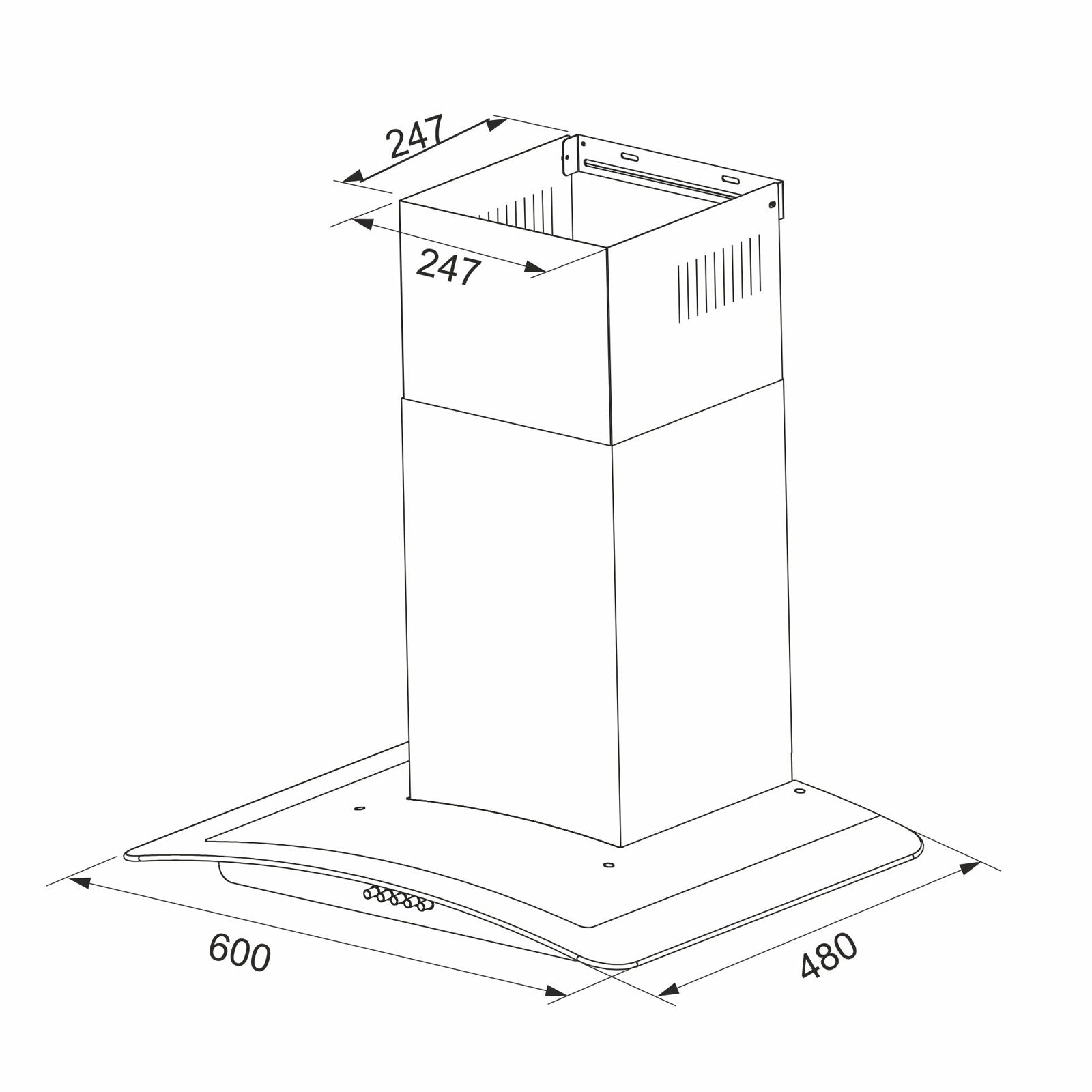 Hota decor Pyramis MD Elegant, 1 motor, butoane pivotante, 403m³h - EpicHome.ro
