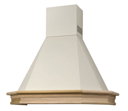 Hota decor Pyramis Rustic Chimney CHR117N, 1 motor turbo, 60cm, lemn natur, 440m³h - EpicHome.ro