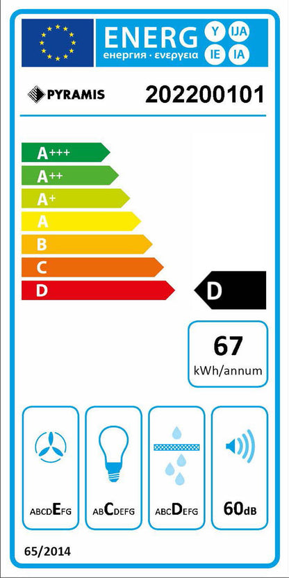 Hota decor Pyramis Square Chimney ELETTA, 1 motor, Inox, 379m³h, 60cm - EpicHome.ro