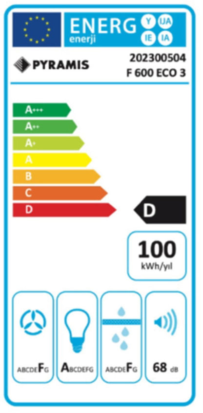 Hota decorativa Pyramis Copper Line Black Glass Matt, 1 motor, Touch control, 60cm, 423m³h - EpicHome