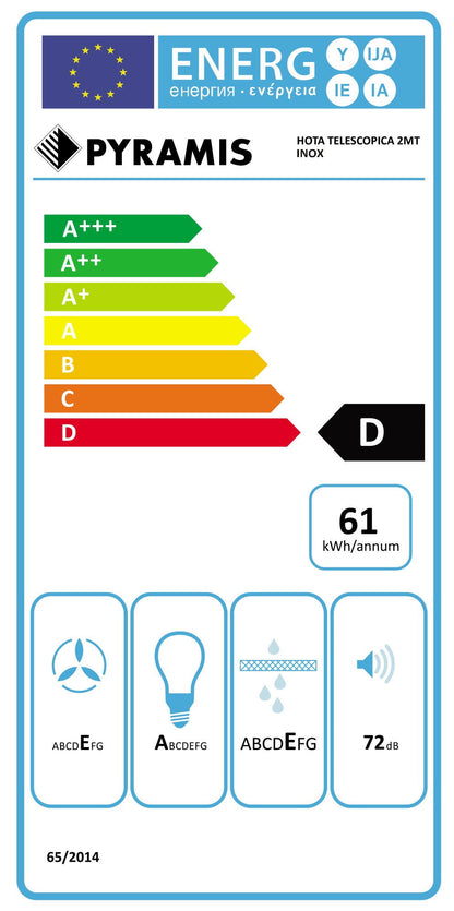 Hota telescopica Pyramis ATS2, 2 motoare, 334m³h, 60cm - EpicHome.ro