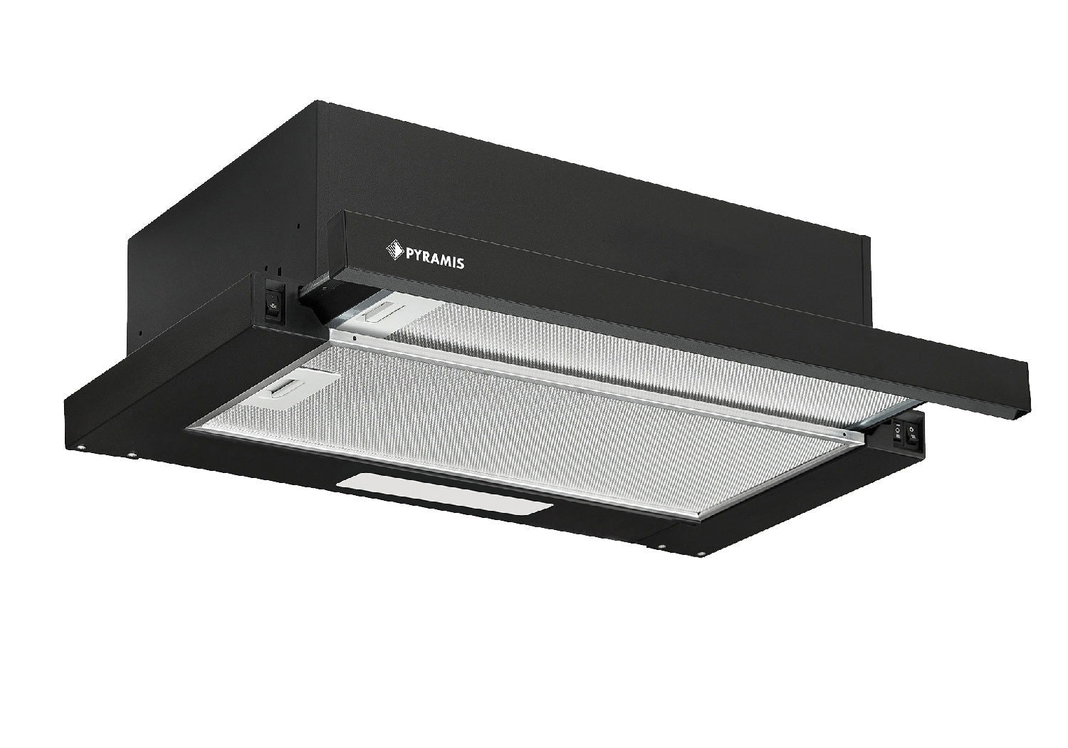 Hota telescopica Pyramis ECO SLIDING 1350, 2 motoare, 400m³h, 60cm - EpicHome.ro