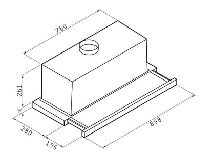 Hota telescopica Pyramis ELITELINE Inox, Turbo, 1 motor, 581m³h, 90cm - EpicHome.ro