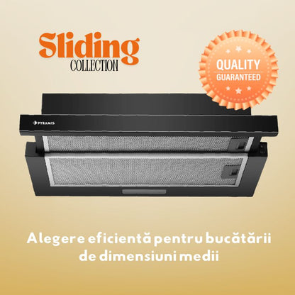 Hotă telescopică Pyramis MDER Power, 1 motor, 409 m³/h, 60 cm – eficiență pentru bucătării medii