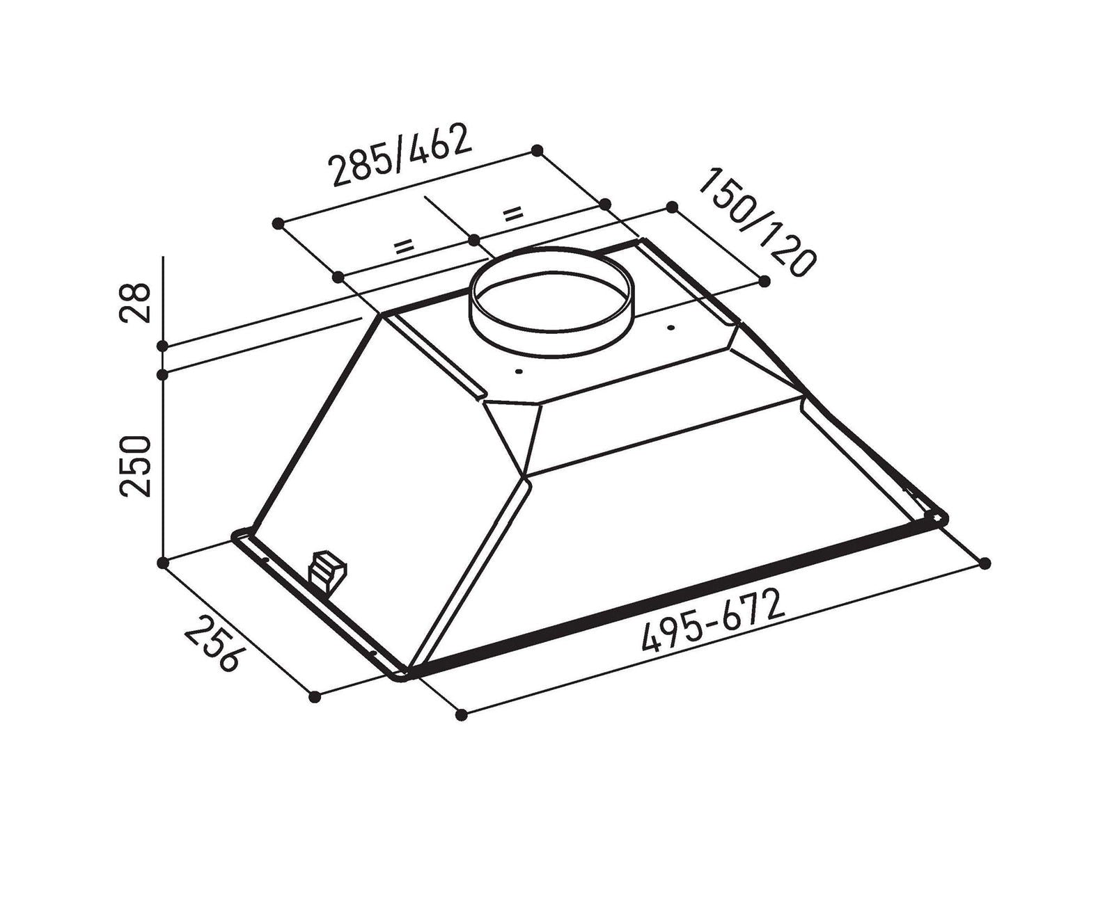 Hota total incorporabila Pyramis BEETLE, 1 motor, 379m³h, Inox, 53cm - EpicHome.ro