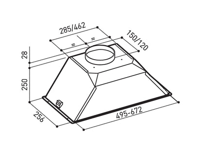 Hota total incorporabila Pyramis BEETLE, 1 motor, 379m³h, Inox, 53cm - EpicHome.ro