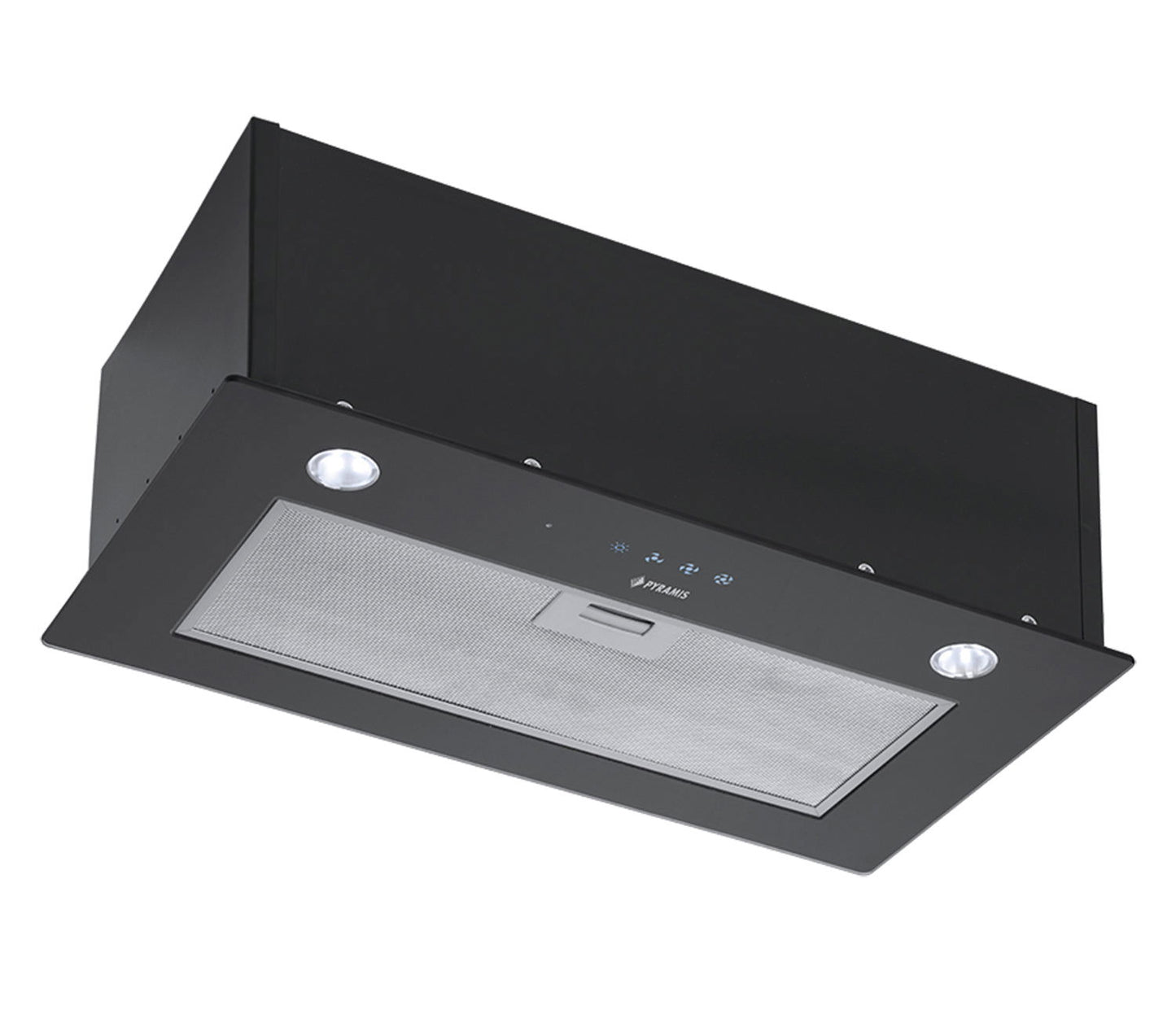Hota total incorporabila Pyramis Full Black Glass, 1 motor, Timer, Touch control, 420m³h - EpicHome.ro