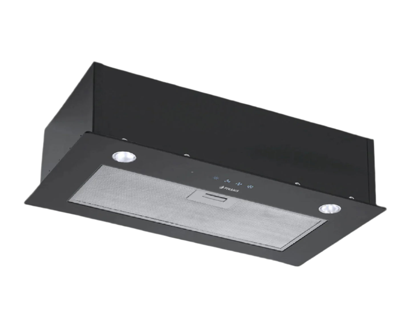 Hota total incorporabila Pyramis Full Black Glass, 1 motor, Timer, Touch control, 420m³h - EpicHome.ro