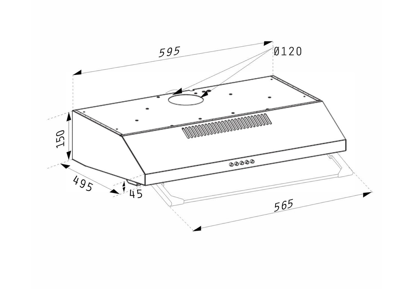 Hota traditionala Pyramis ATCG1, 1 motor, 134m³h, 60cm - EpicHome.ro