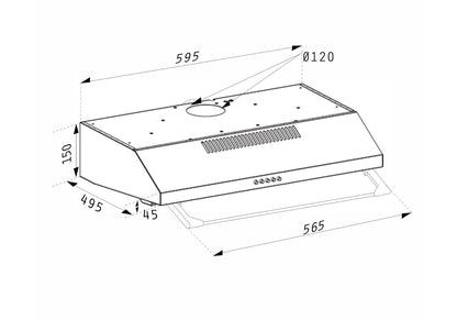 Hota traditionala Pyramis ATCG1, 1 motor, 134m³h, 60cm - EpicHome.ro