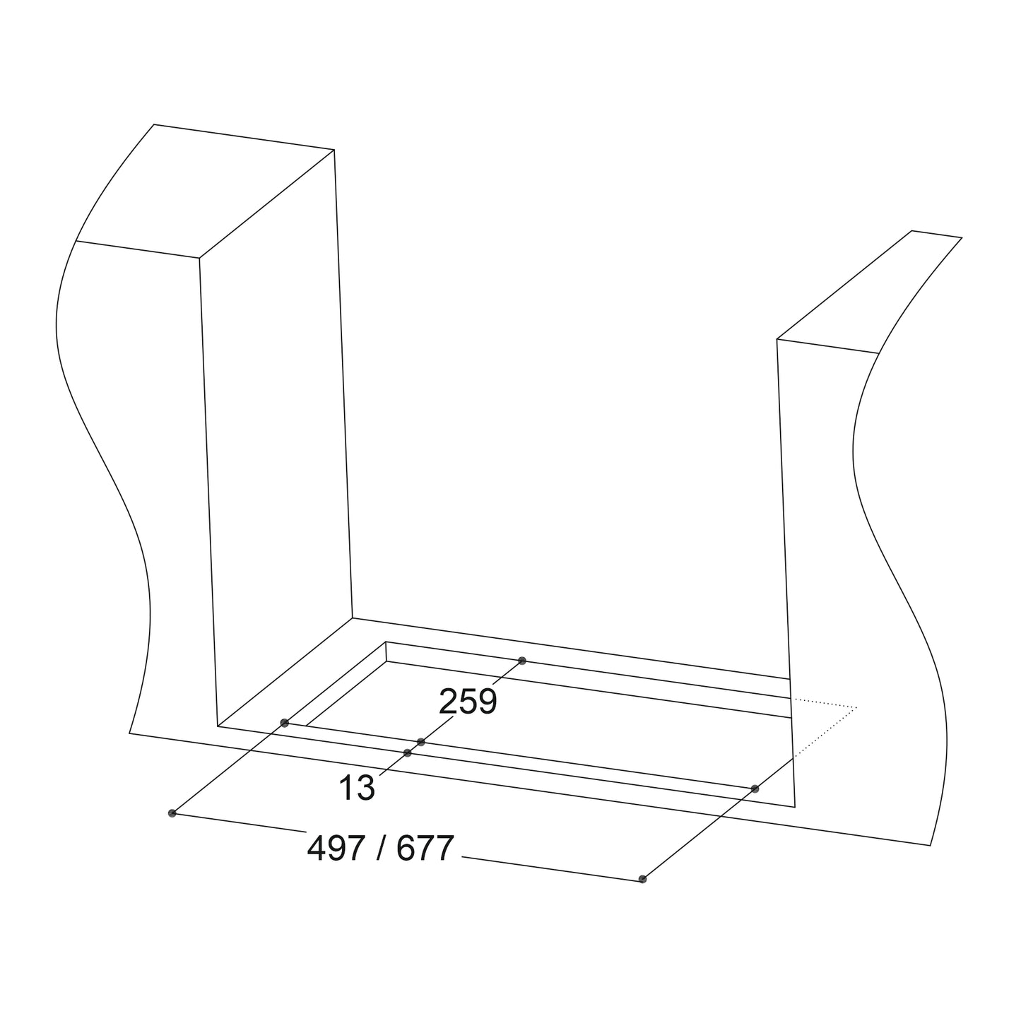 Hota total incorporabila Pyramis MD, 1 motor, putere de absorbtie maxima 618mc/h, 70cm, Touch control, finisaj inox