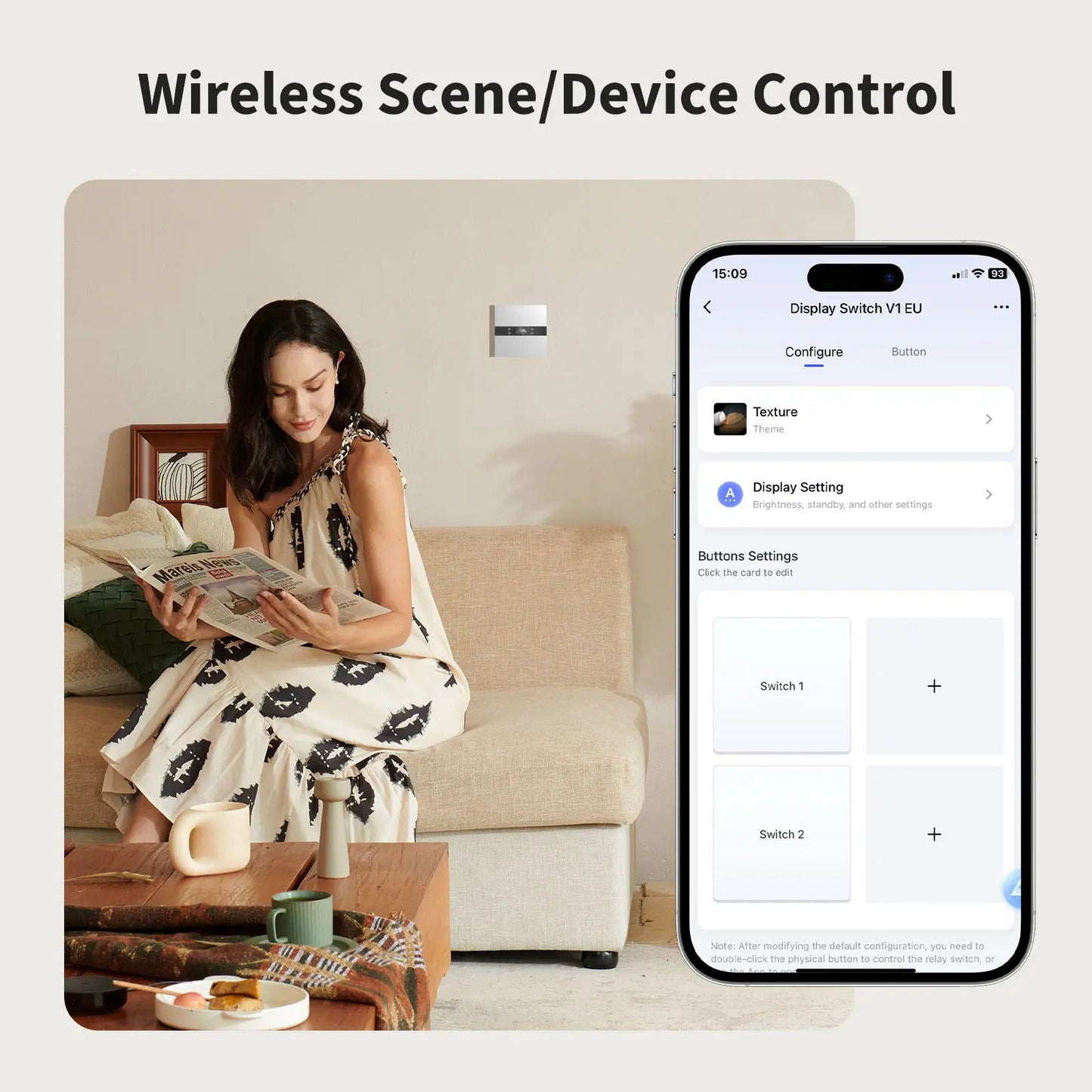 Intrerupator inteligent ‎Aqara Display Switch V1, 2 canale, Zigbee - EpicHome